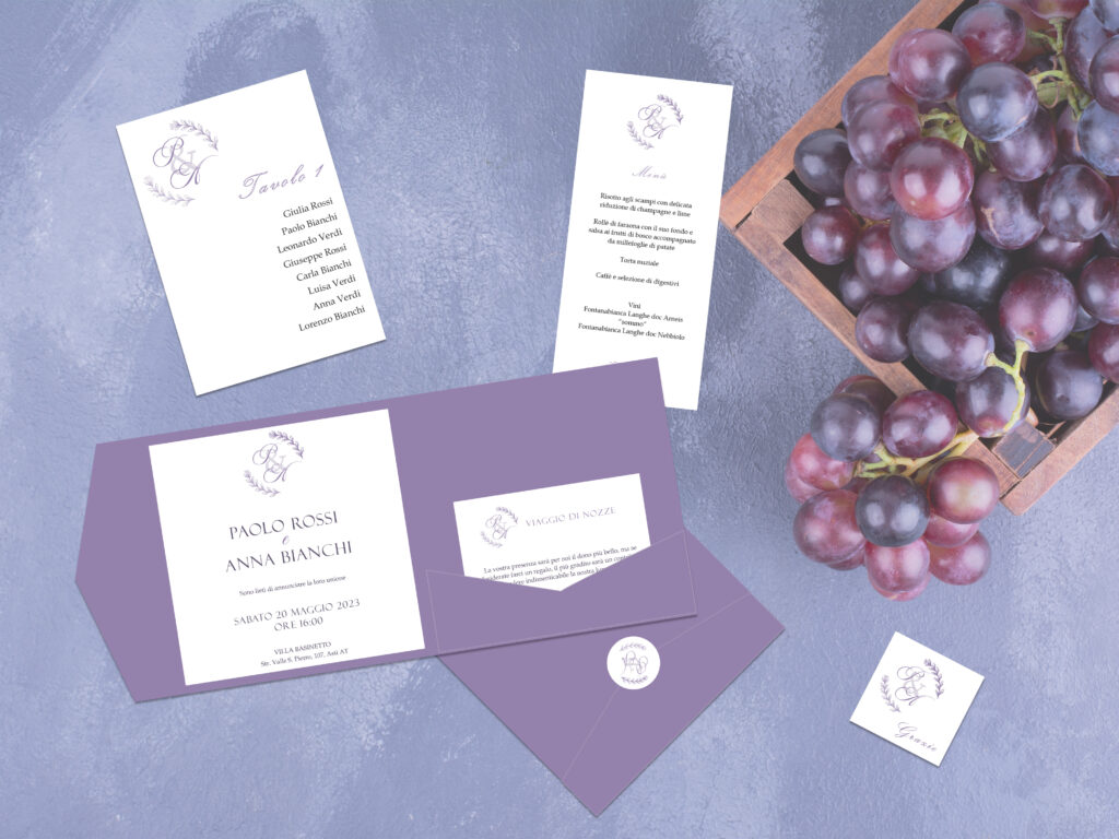 collezione grafica matrimonio sogno - wine