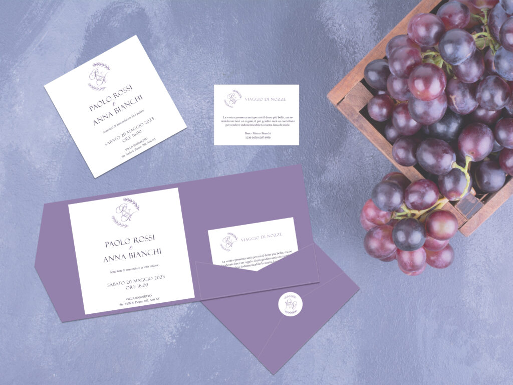 collezione grafica matrimonio sogno - wine